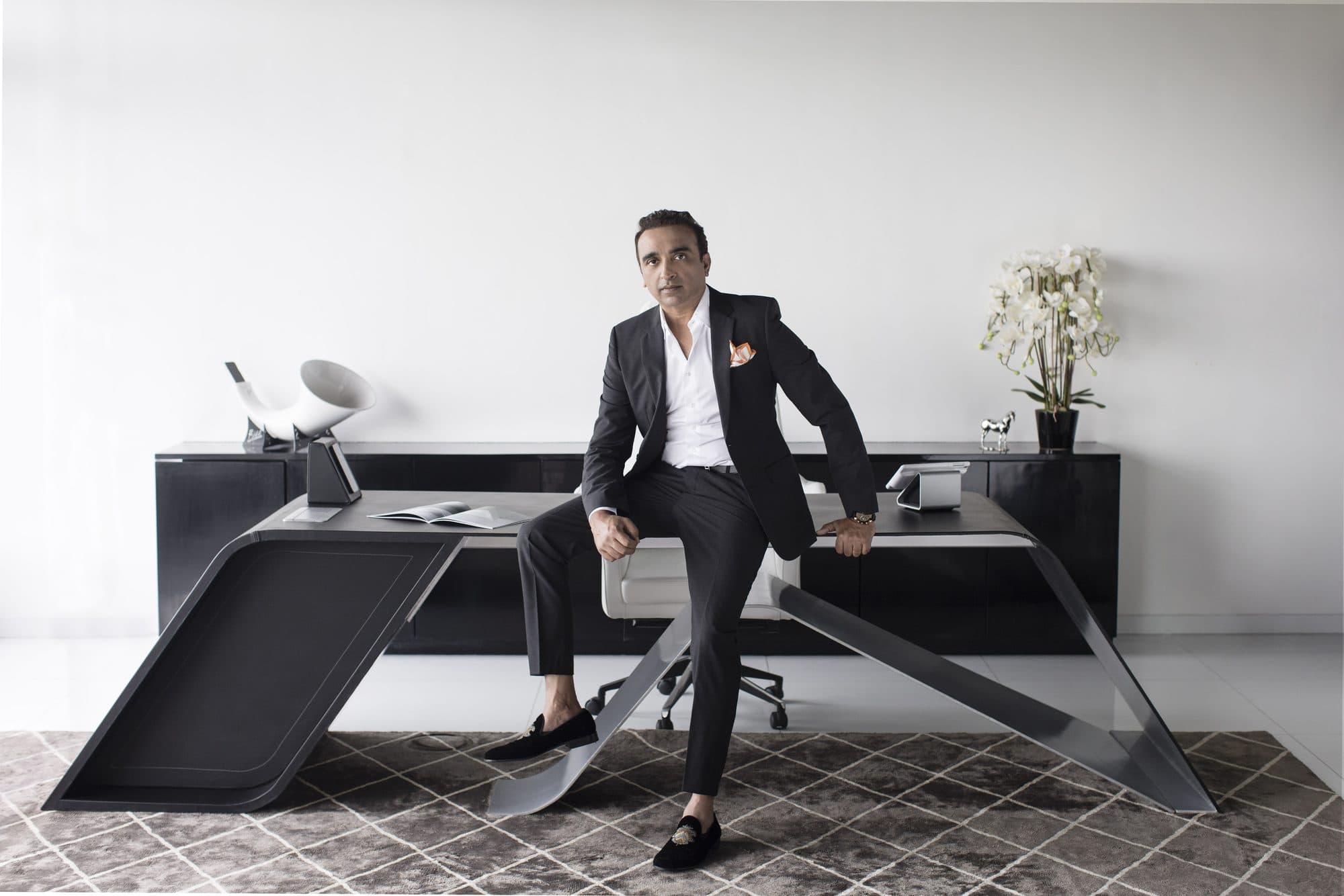 Chirag Parekh, Chairman and Managing Director of Carysil, at his desk