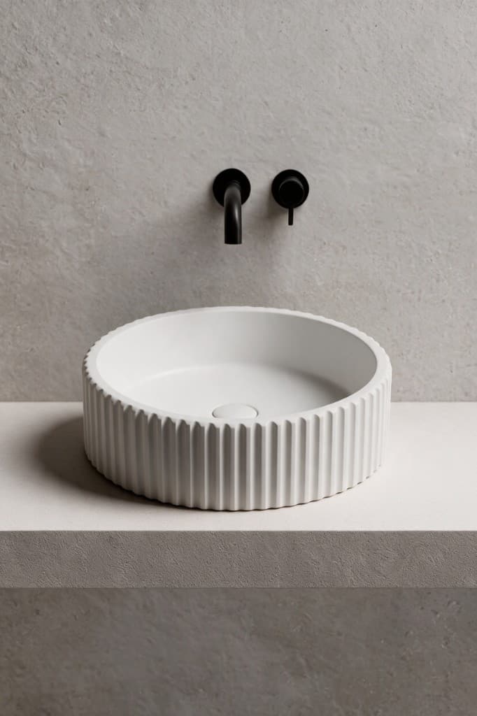 Carysil fluted round vessel basin