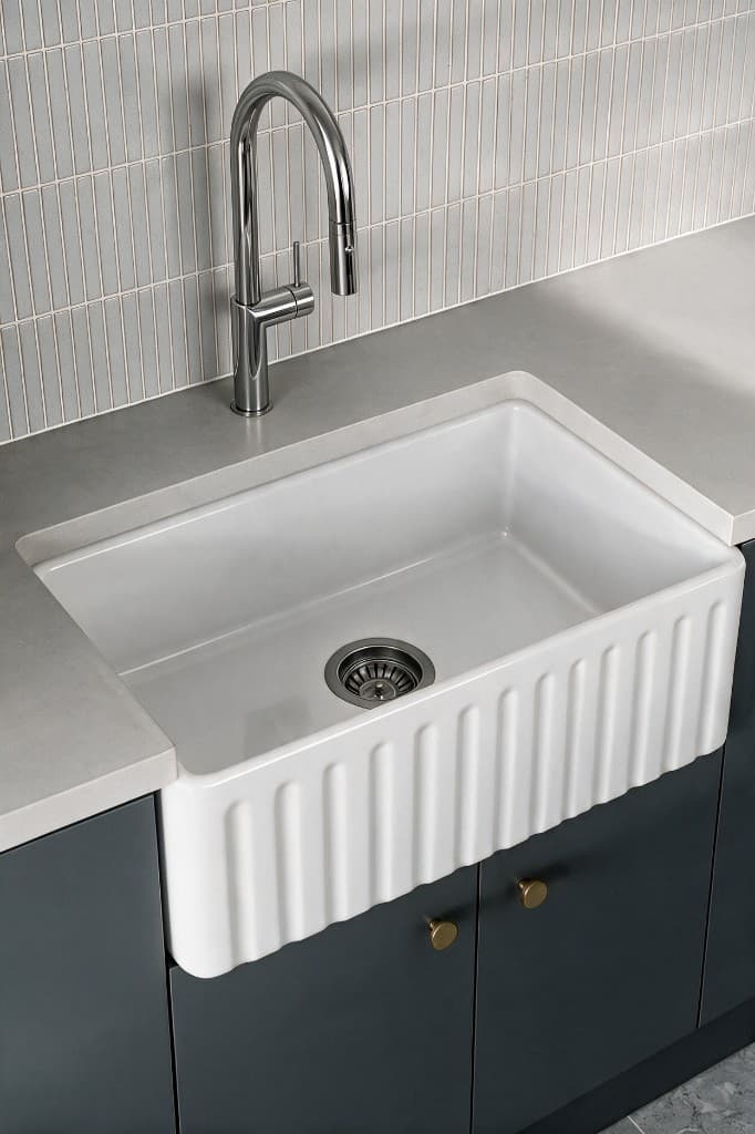 Carysil fluted fire clay farmhouse sink