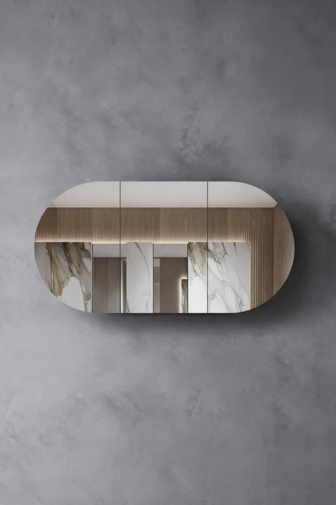 Carysil oval mirrored shaving cabinet